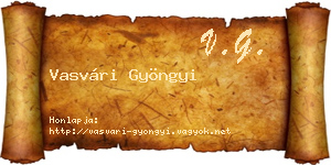 Vasvári Gyöngyi névjegykártya